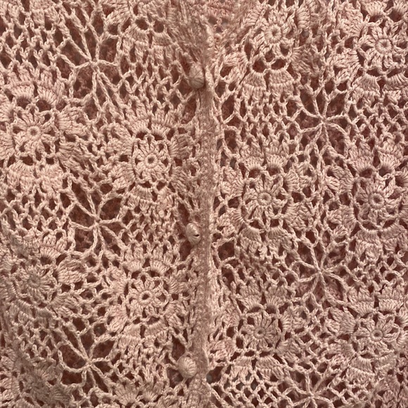 Draper’s and Damon’s Crochet Button Up Sweater Size L - Picture 4 of 7